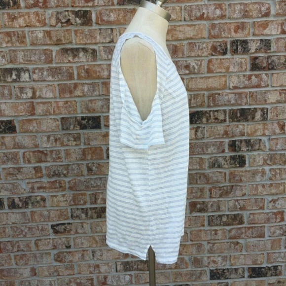 NWT Sanctuary Cold Shoulder Top Blue/Ivory S - Picture 3 of 7